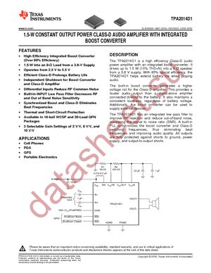 TPA2014D1RGPR datasheet  